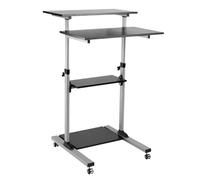 LogiLink BP0070 Bureau droit rectangulaire 705x700x1378mm en panneau de particules noir et gris