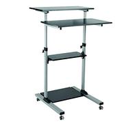 LogiLink Poste de travail PC assis/debout BP0070 – Compact enroulable – Argenté/Noir