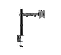 LogiLink BP0097 Support Bureau Écran Plat 17"-32" (43,2-81,3cm) Noir, VESA 75x75/100x100mm, Pince, Charge Max 8kg, Inclinaison -45°/+45°, Rotation 360°
