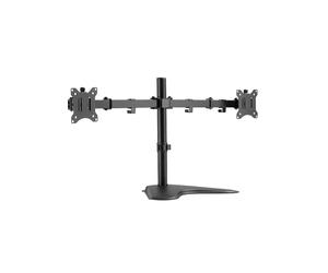LogiLink BP0099 Support Bureau Double Écran 17"-32" (43.2-81.3cm) Noir, VESA 75x75/100x100mm, Charge Max. 8kg par écran, Inclinaison -45°/+45°, Pivotement +/-90°