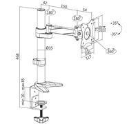 LogiLink Bras pour écran TFT/LCD Aluminium Longueur du bras : 246 mm