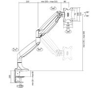 LogiLink Bras pour écran TFT/LCD en aluminium argenté