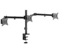 LogiLink Bras pour écran triple longueur de bras : 658 mm noir avec pince de table