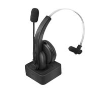 LogiLink BT0059 BT Casque Mono avec Station de Charge, Microphone Noir Standard