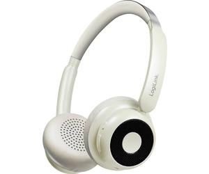 LogiLink BT0072S Casque supra-auriculaire Bluetooth crème volume réglable téléphone