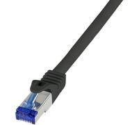 Logilink C6A013S RJ45 CAT 6a S/FTP 0.25 m Black Pack of 1