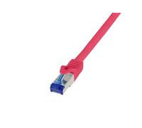 LogiLink C6A014S Câble Réseau Cat6a S/FTP 0.25m Rouge, Connecteurs RJ-45 Mâle, Cuivre, LSZH, 10GBase-T, 500MHz, AWG 26/7, ISO11801 Channel Class EA