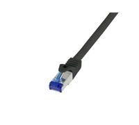 LogiLink C6A023S Câble Réseau Cat6a S/FTP (S-STP) 0.5m Noir RJ-45 Mâle-Mâle, Blindage Cuivre, LSZH, 10GBase-T, 500MHz, AWG 26/7