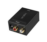 LogiLink CA0100 Convertisseur audio coaxial et Toslink vers analogique L/R - Transmission sans bruit électromagnétique - Noir