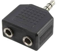 LogiLink CA1002 Jack audio Adaptateur [1x Jack mâle 3.5 mm - 2x Jack femelle 3.5 mm, Jack femelle 3.5 mm] noir