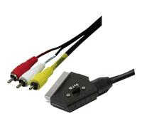 LogiLink Scart Cable - Câble vidéo/audio - vidéo / audio composite - RCA mâle pour SCART mâle - 2 m - noir