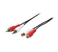 LogiLink CA1037 Câble Acoustique 2 x Cinch mâle/Femelle 5 m Noir