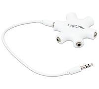 LogiLink CA1088 Jack audio Adaptateur [3x Jack femelle 3.5 mm - 3x Jack femelle 3.5 mm] blanc