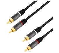 Câble de raccordement LogiLink CA1204 Cinch-RCA audio 2.0 m noir blindé, code couleur