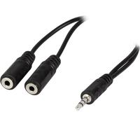 LOGILINK CA1046 - Câble audio, fiche jack 3,5 mm 3 broches vers couplage double, 0