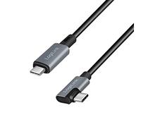 LogiLink Câble connecteur USB 2.0 type C coudé à 90° mâle vers mâle avec puce E-mark PD Noir 3 m