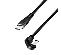 Logilink Câble connecteur USB 2.0 Type-C - USB C mâle (Angle 180°) vers USB-C mâle (Droit) - Noir - 3 m