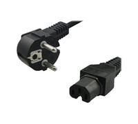 LogiLink - Câble d'alimentation - IEC 60320 C15 pour power CEE 7/7 (P) - 2 m - connecteur à 90° - noir