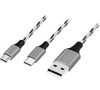 LOGILINK Câble de charge USB 2.0 CU0202 2-en1 USB-C Micro-USB, 1,2m