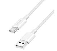 Logilink Câble de raccordement USB 2.0 type C, C (mâle) vers A (mâle) avec gaine en nylon, 60 W, blanc, 1 m