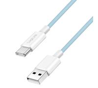 Logilink Câble de raccordement USB 2.0 type C, C (mâle) vers A (mâle) avec gaine en nylon, 60 W, bleu, 1,5 m