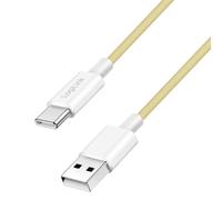 Logilink Câble de raccordement USB 2.0 type C, C (mâle) vers A (mâle) avec gaine en nylon, 60 W, jaune, 1,5 m