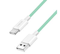 Logilink Câble de raccordement USB 2.0 type C, C (mâle) vers A (mâle) avec gaine en nylon, 60 W, vert, 0,5 m