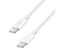Logilink Câble de raccordement USB 2.0 type C, C (mâle) vers C (mâle) avec gaine en nylon, 60 W, blanc, 1,5 m
