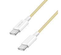 Logilink Câble de raccordement USB 2.0 type C, C (mâle) vers C (mâle) avec gaine en nylon, 60 W, jaune, 1 m