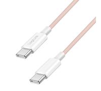 Logilink Câble de raccordement USB 2.0 type C, C (mâle) vers C (mâle) avec gaine en nylon, 60 W, rose, 1,5 m