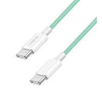 Logilink Câble de raccordement USB 2.0 type C, C (mâle) vers C (mâle) avec gaine en nylon, 60 W, vert, 1,5 m