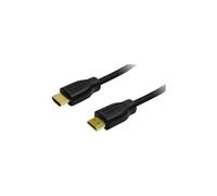 Câble de raccordement LogiLink HDMI Fiche mâle HDMI-A, Fiche mâle HDMI-A 0.20 m noir CH0076 4K UHD Câble HDMI