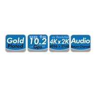 LogiLink Câble HDMI High Speed 2 m (HDMI-A 19 broches, Ethernet, contacts dorés) Noir/Bleu