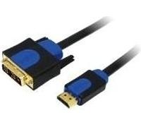 LogiLink Câble HDMI High Speed HDMI - DVI-D 2 m noir/bleu