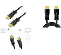 LogiLink Câble hybride HDMI AOC fibre optique, 4K/60Hz, 50 m HDMI-A mâle
