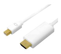 LogiLink Câble Mini DisplayPort - HDMI, 4K, 1,0 m, blanc