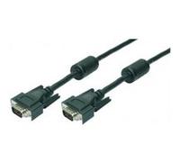 Logilink - câble moniteur vga hd dsub 15 broches - mâle mâle - 2 blindages en noyau de ferrite - noir - 20 m Noir G