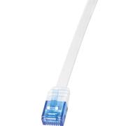 LogiLink Câble patch plat U/UTP Cat. 6 15,0 m blanc