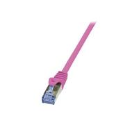 LogiLink PrimeLine - Cordon de raccordement - RJ-45 (M) pour RJ-45 (M) - 3 m - SFTP, PiMF - CAT 6a - sans halogène, moulé, sans crochet - rose