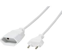 LogiLink Câble secteur Euro CEE 7/16 mâle à femelle, 2m, blanc