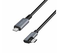LogiLink Câble USB 2.0 CU0183 USB-C - USB-C, M/M, coudé, noir/gris, 2m