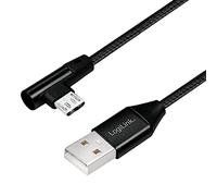 Logilink Câble USB 2.0 type A vers micro USB coudé à 90° Noir 0,3 m