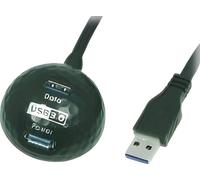LogiLink Câble USB A -> A mâle/femelle 1.50m, noir avec support