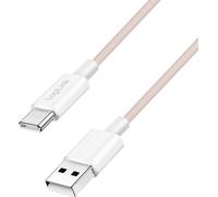 Logilink Câble de raccordement USB 2.0 type C, C (mâle) vers A (mâle) avec gaine en nylon, 60 W, rose, 1,5 m