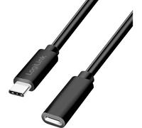 LogiLink Câble USB-C CU0212 – USB 2.0 mâle/femelle, PD 3.0 (60 W), 3 m, noir