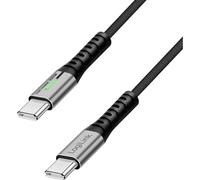 LogiLink Câble USB-C USB 3.2 Gen2x2 USB-C® mâle 2.00 m noir avec LED, 4K UHD, connecteur utilisable des deux cotés CU0434