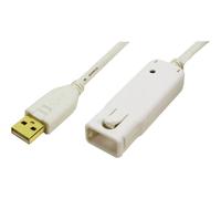 LogiLink Câble USB USB 2.0 USB-A mâle, USB-A femelle 12.00 m blanc contacts
