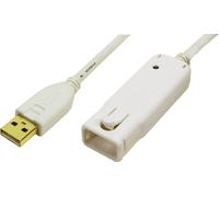 LogiLink Câble USB USB 2.0 USB-A mâle, USB-A femelle 12.00 m blanc contacts dorés, certifié UL UA0092