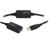 LogiLink - Rallonge de câble USB - USB (M) pour USB (F) - USB 2.0 - 25 m - actif - noir