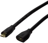 LogiLink Câble USB USB 2.0 USB-Micro-B mâle, USB-Micro-B femelle 0.50 m noir CU0120